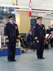 Outgoing Chief John McKearney (right) with incoming Chief, Darrell Reid (left)